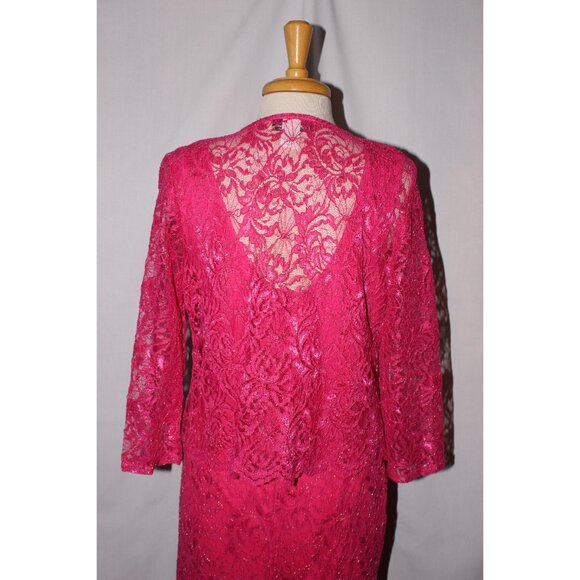 Fanny #1512 Floor Length Jersey & Lace MOB MOG Gown-Size S -FUCHSIA-NEW - Picture 8 of 10